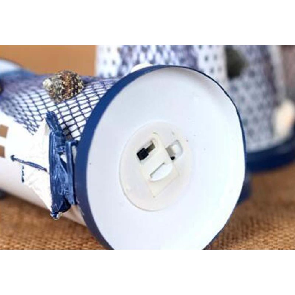 Toptan Işıklı Metal Deniz Feneri Mumluk 14 cm