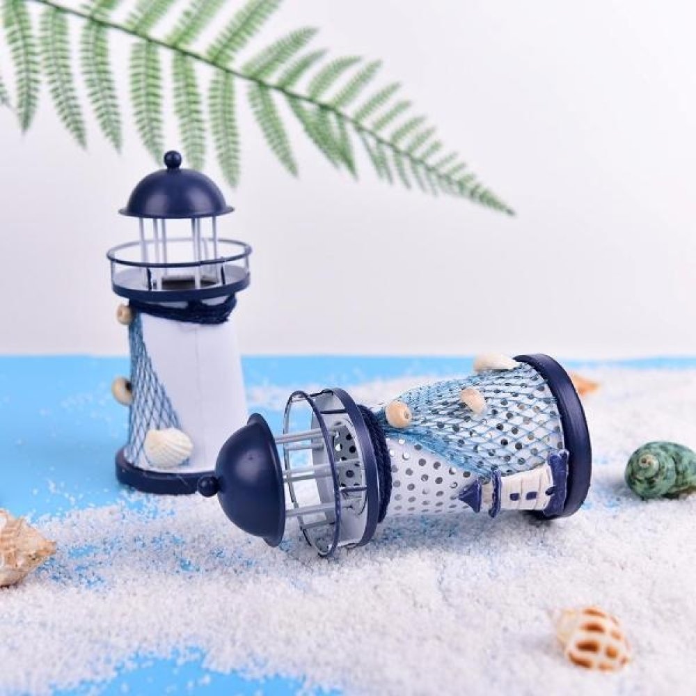 Toptan Işıksız Metal Deniz Feneri Mumluk 14 cm