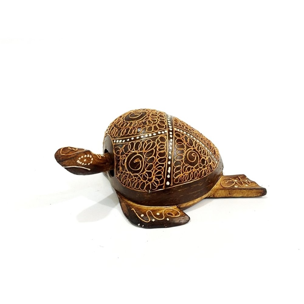 Toptan Kafa Sallayan Ahşap Kaplumbağa Biblo