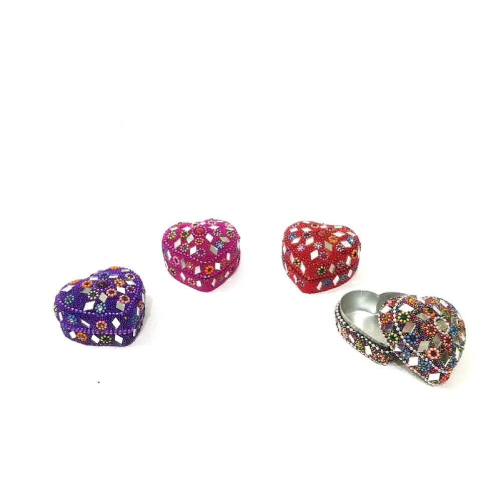 Toptan Kalp Şeklinde Renkli Hint Kutusu no3