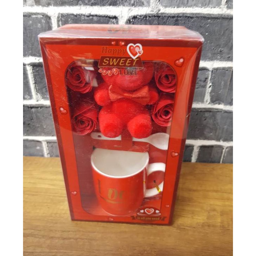 Toptan Kalp ve Çiçekli Hediyelik Fincan Bardak