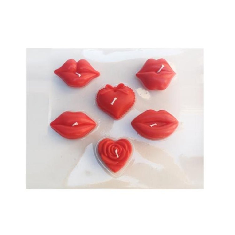 Toptan Kalp ve Dudak Şeklinde Mum Seti