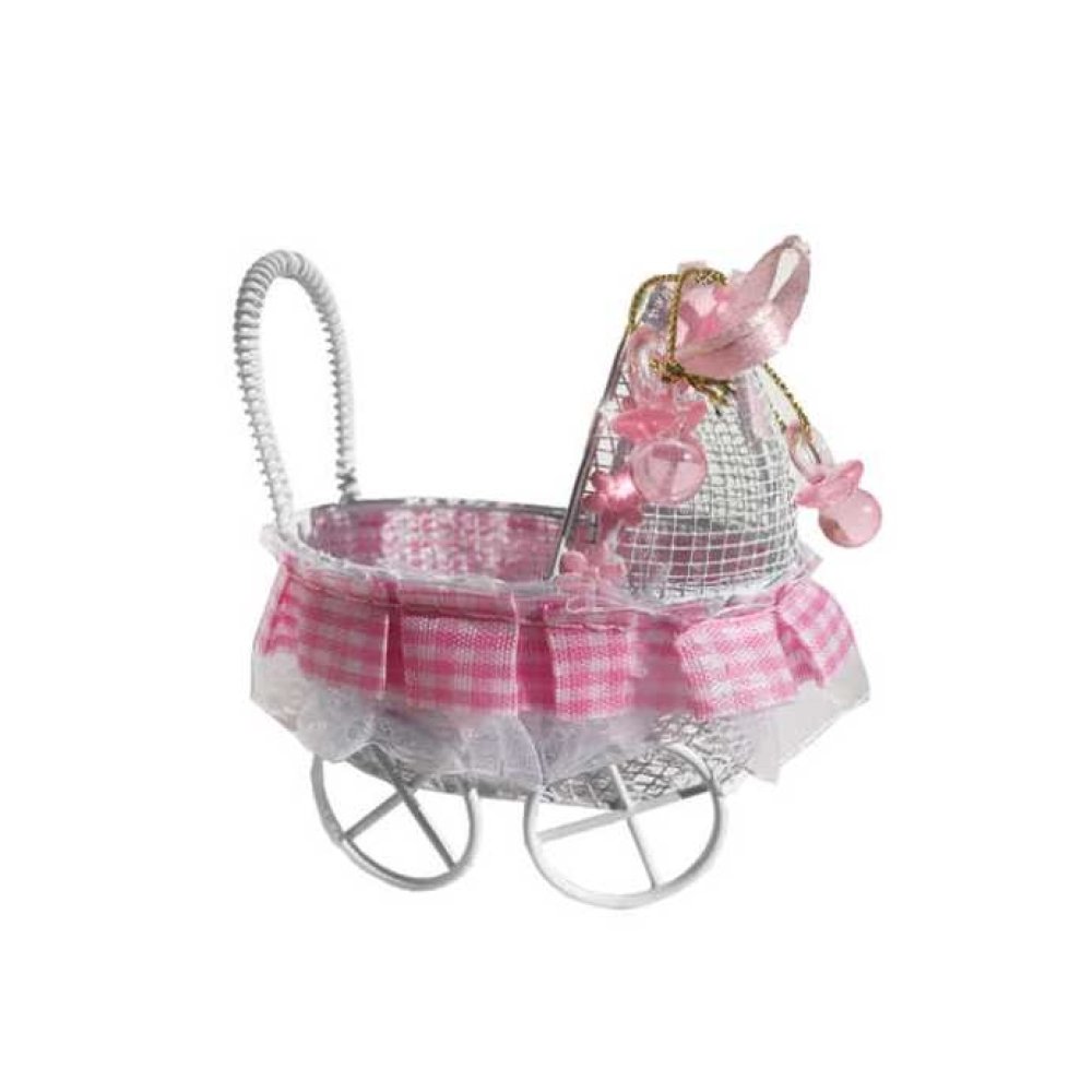 Toptan Kareli Süslü Metal Puset Bebek Şekeri