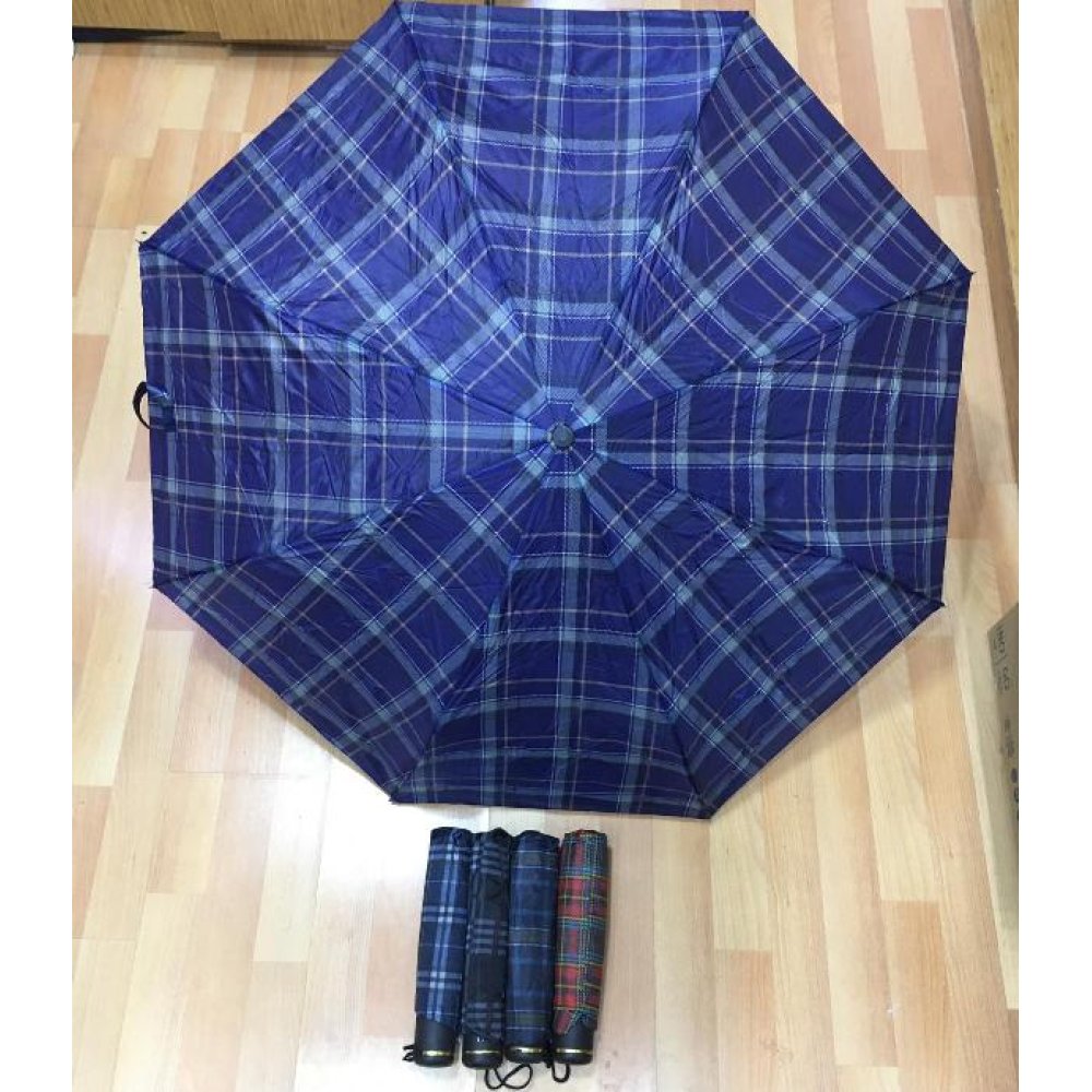 Toptan Katlanabilir Ucuz Kareli Erkek Şemsiye