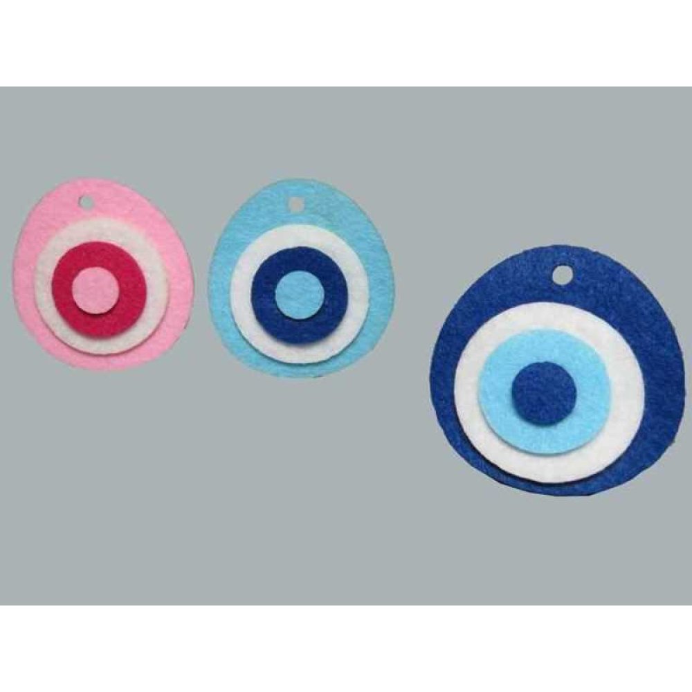 Toptan Keçeden Nazar Boncuğu Bebek Ve Sünnet Şekeri Sarf Malzemeleri 50 Adet