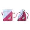 Toptan Kelebek Desenli Fuşya Kırmızı Çuval Kese