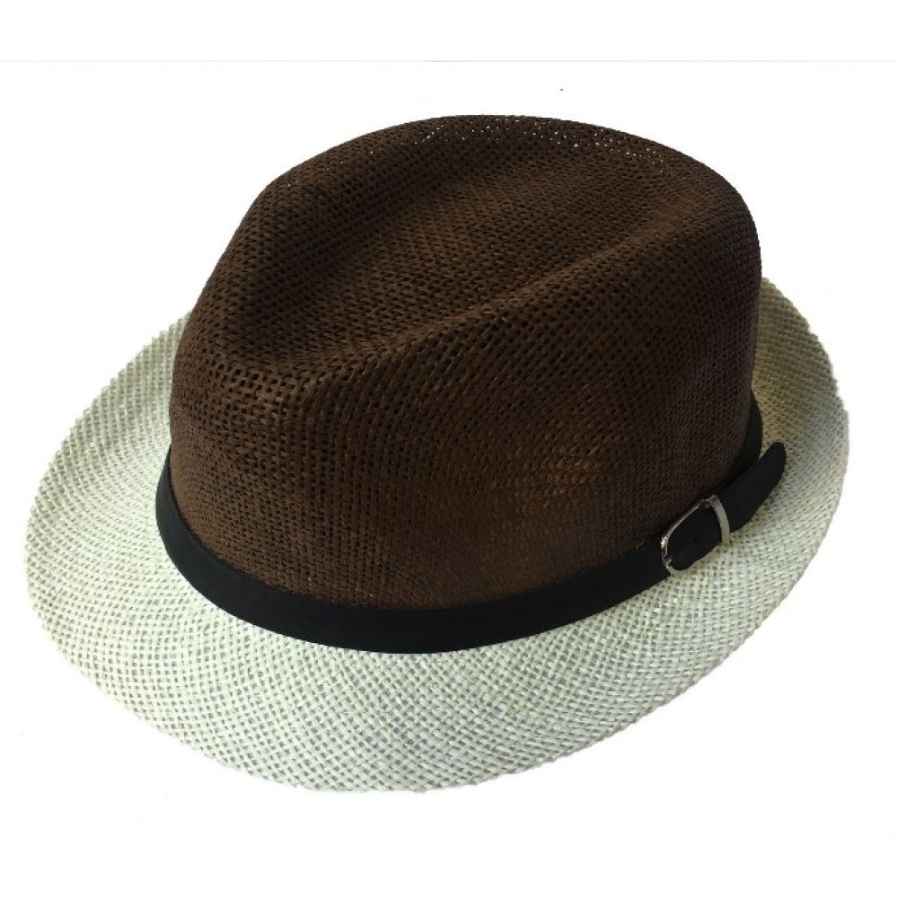 Toptan Kemer Aksesuarlı 2 Renkli Hasır Fötr Şapka