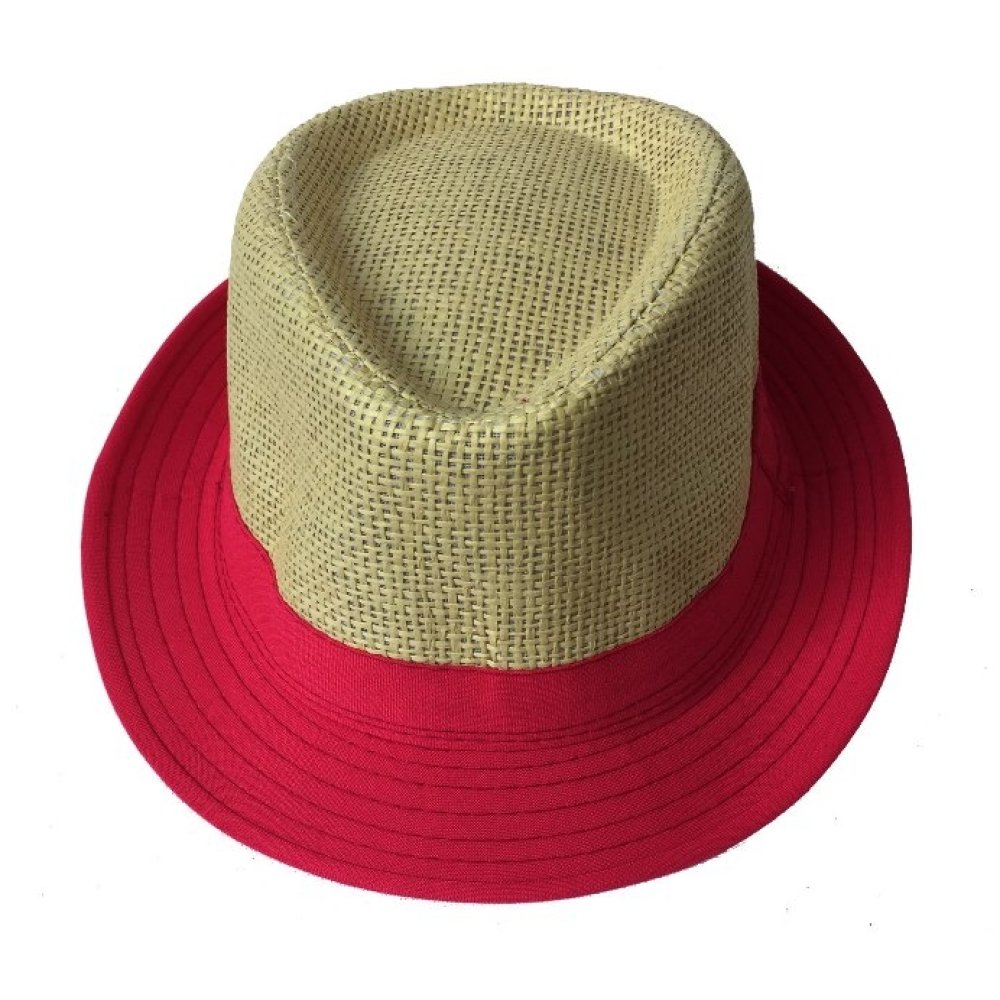 Toptan Kenarları Kumaş Erkek Hasır Fötr Şapka