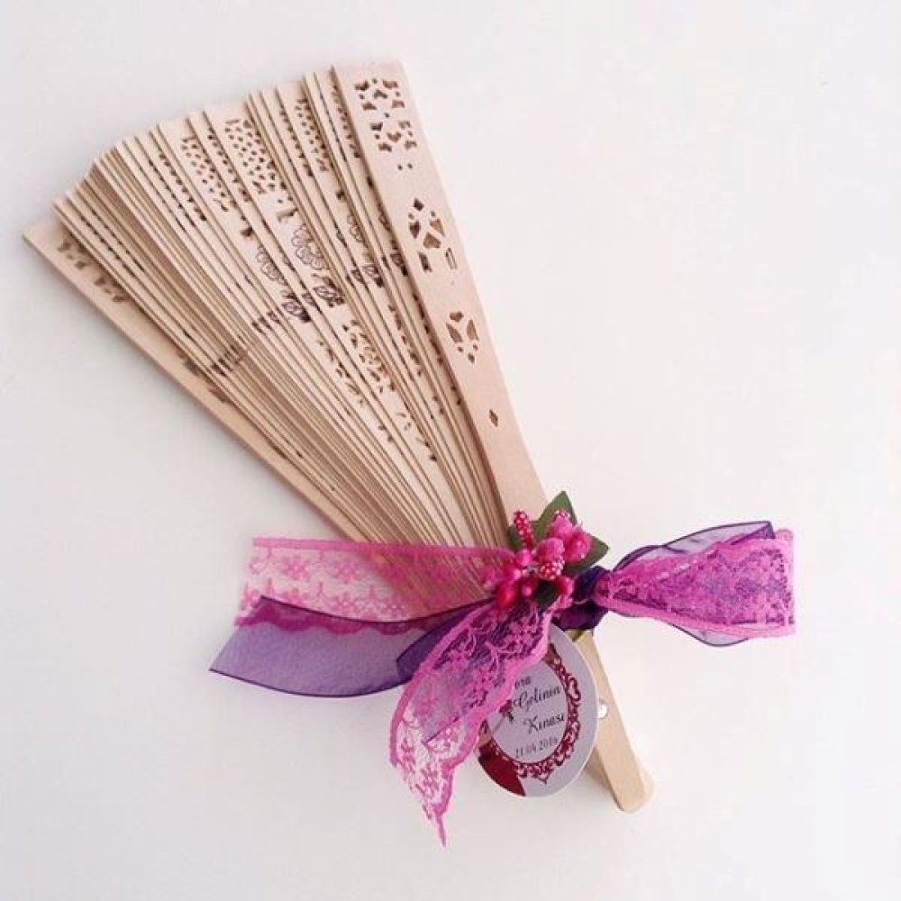 Toptan Kına Gecesi Hatırası İçin  Toptan Ahşap Tahta Yelpaze