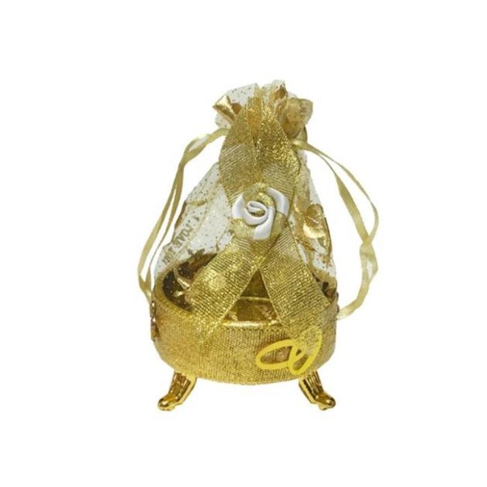 Toptan Kırmızı Altın Gümüş Renk Kına ve Çerezlik Ayaklı Kutu Kese