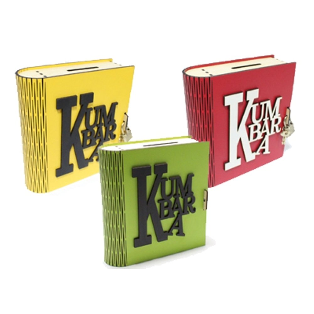 Toptan Kitap Görünümlü Kilitli Ahşap Kumbara