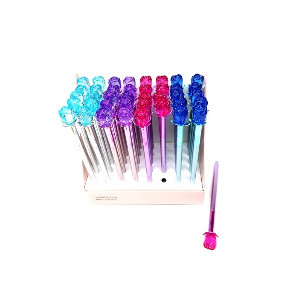 Toptan Kristal Gül Tükenmez Kalem