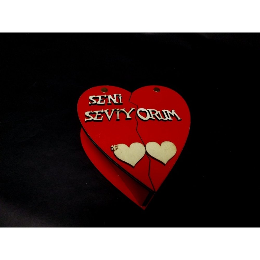 Toptan Küçük Ahşap Kalp Kutu