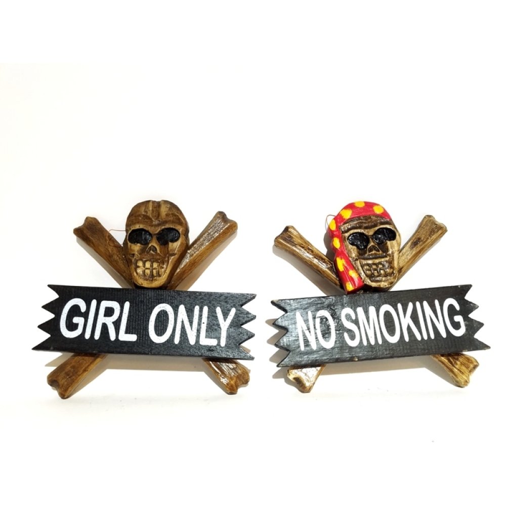 Toptan Küçük Boy Ahşap Kuru Kafa Duvar Süsü