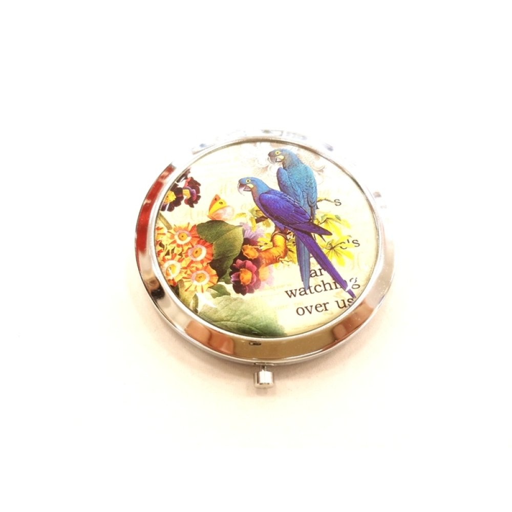 Toptan Kuş Desenli Mini Makyaj Aynası