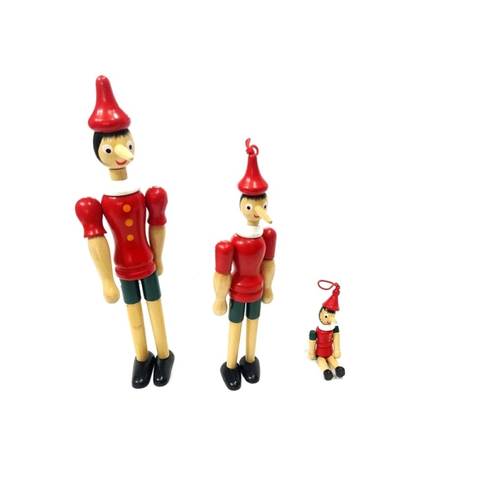 Toptan Lastikli Ahşap Pinokyo 20 cm