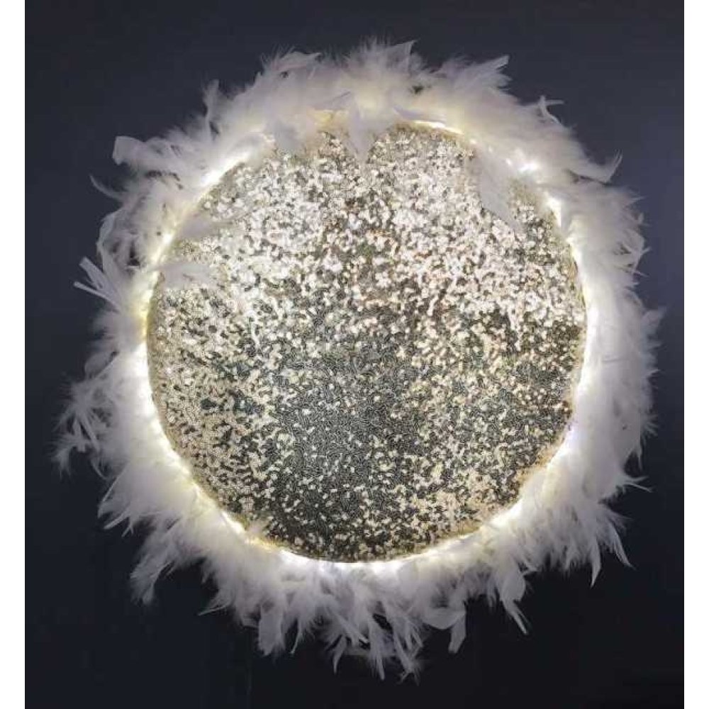 Toptan Led Işıklı Tüylü Gelin Tefi