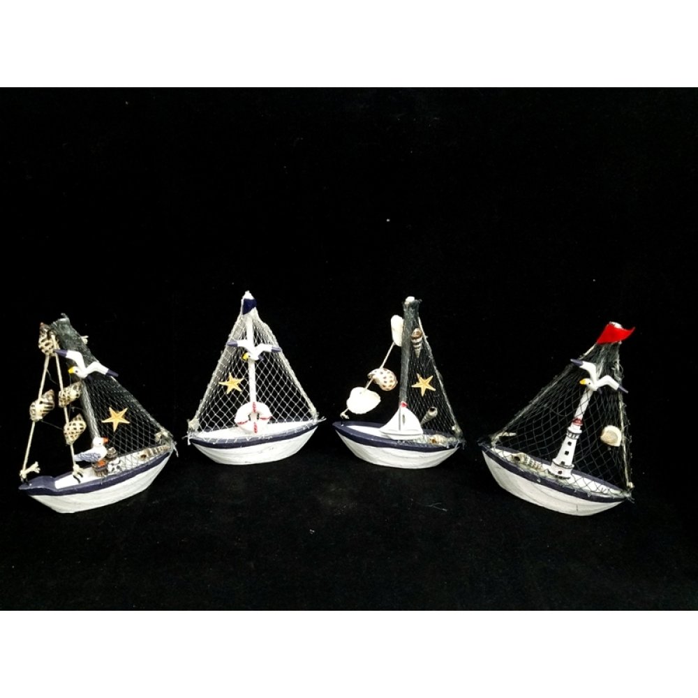 Toptan Martı ve Deniz Yıldızı Figürlü Yelkenli Tekne