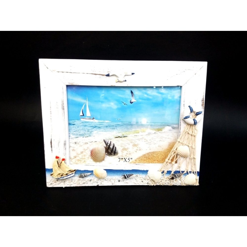 Toptan Martı ve Yelken Figürlü Dikey Çerçeve Büyük