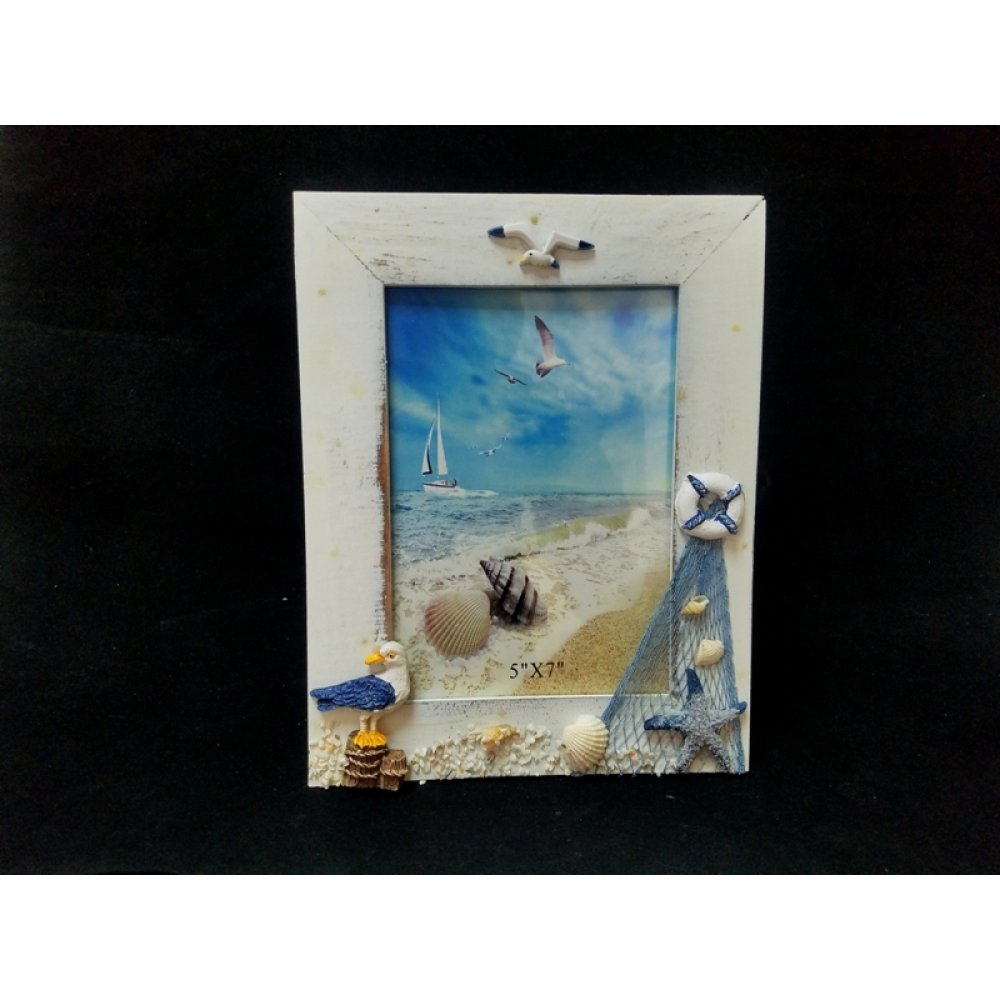 Toptan Martı ve Yelken Figürlü Dikey Çerçeve Büyük