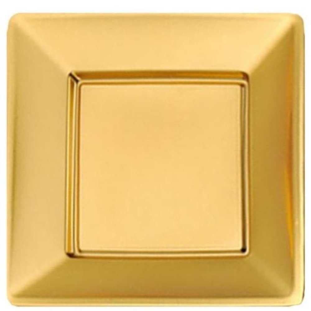 Toptan Metalize Renkli Kare Doğum Günü Tabağı