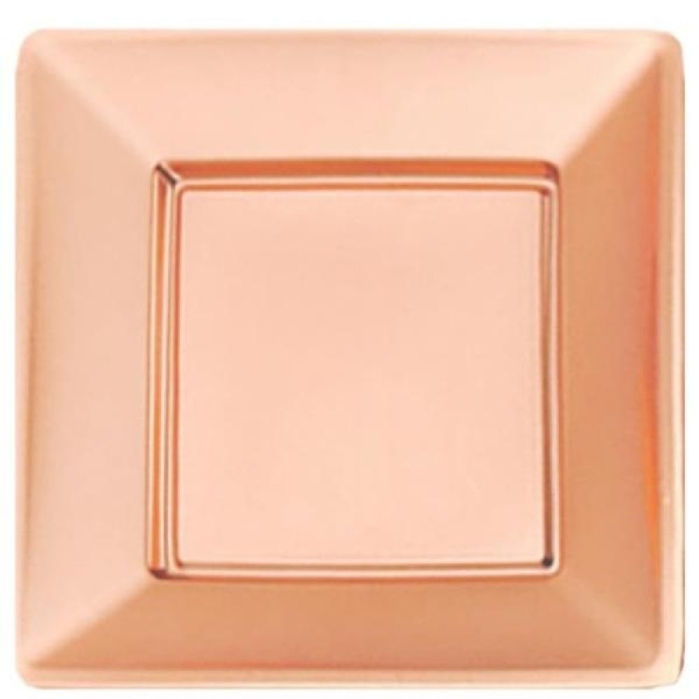 Toptan Metalize Renkli Kare Doğum Günü Tabağı