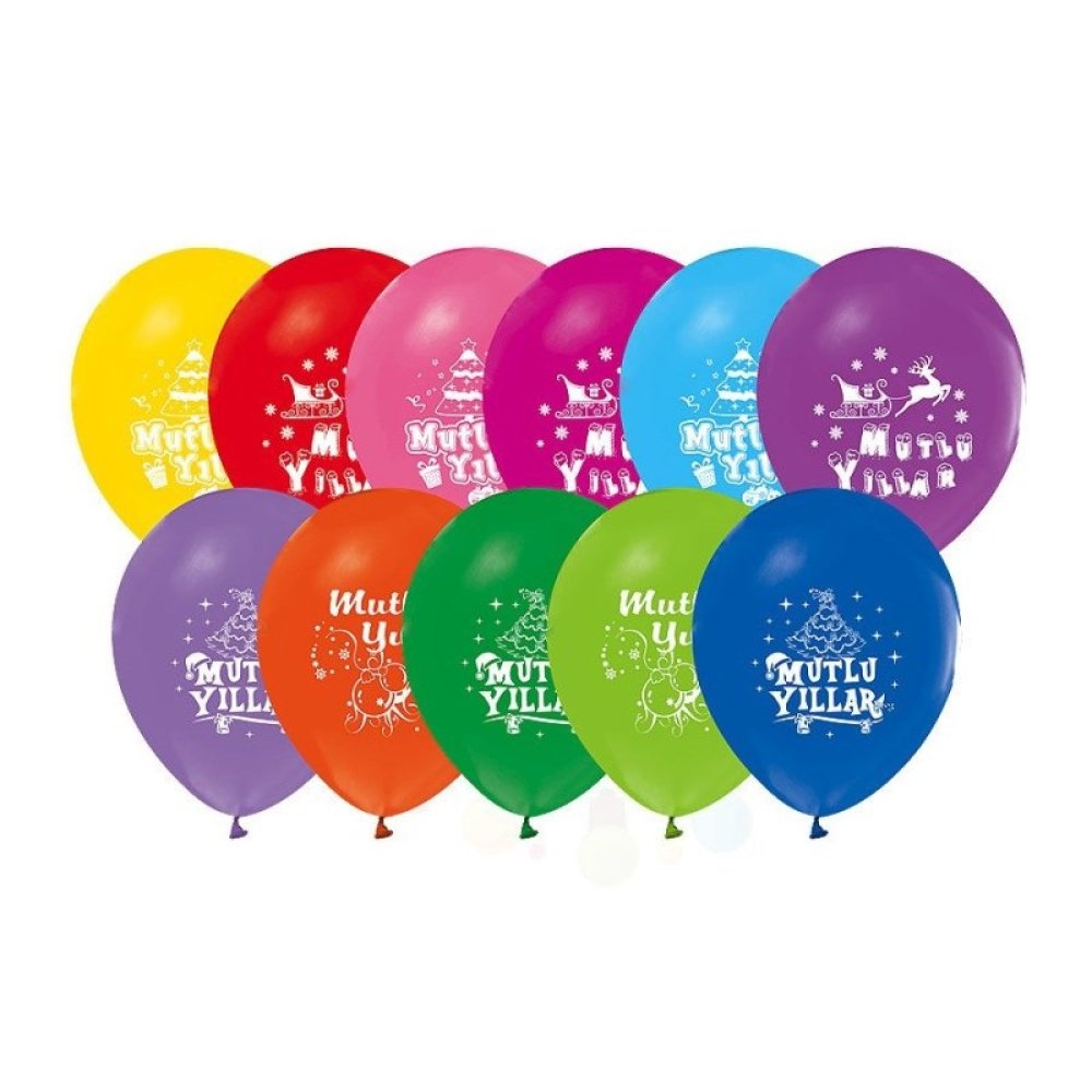 Toptan Mutlu Yıllar Baskılı Balon