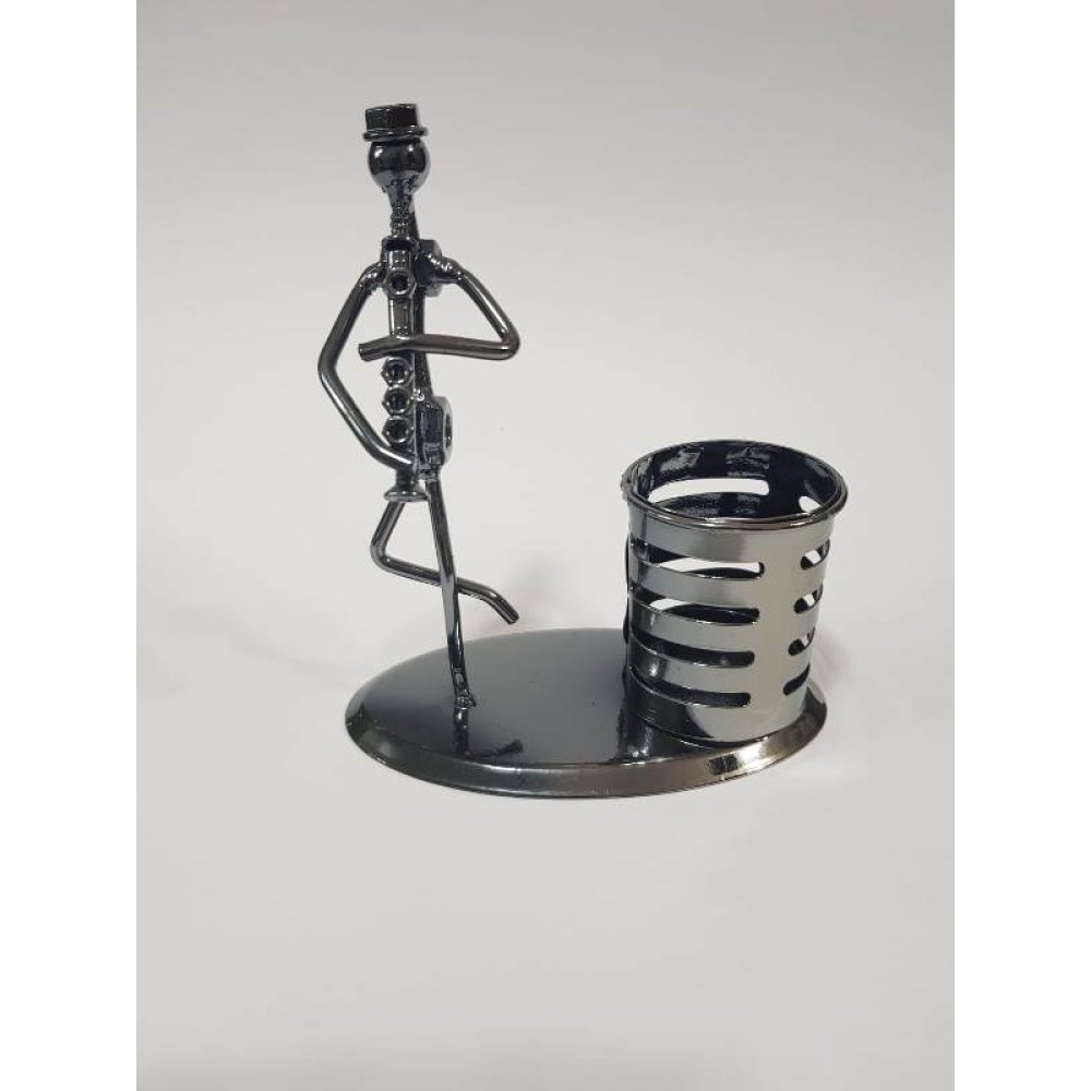 Toptan Müzik aleti Çalan Dekoratif Metal Kalemlik Biblo