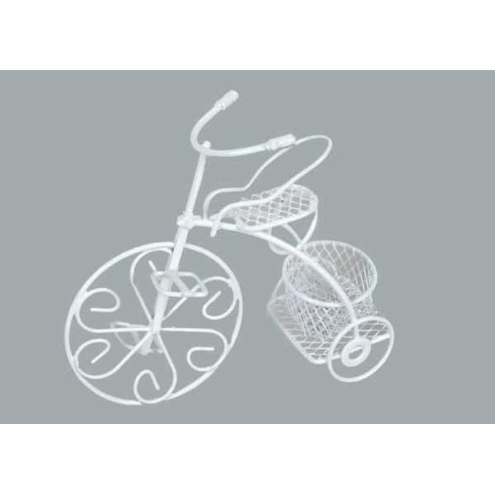 Toptan Nikah ve Bebek Şekeri İçin Sepetli Beyaz Tel Bisiklet