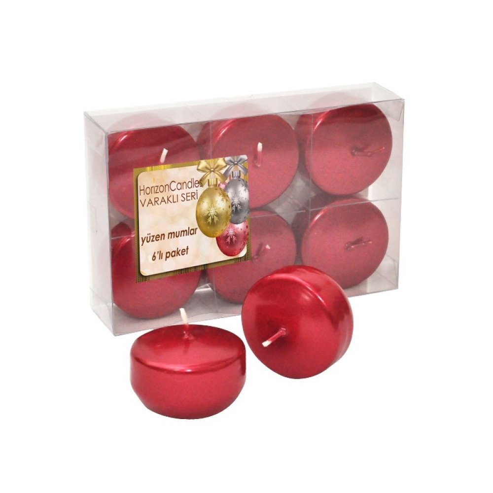Toptan Parlak Yüzen Mum 6 Adet