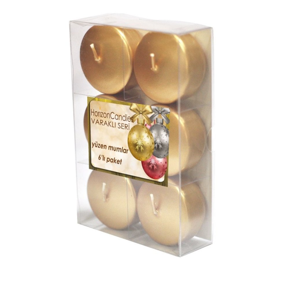 Toptan Parlak Yüzen Mum 6 Adet