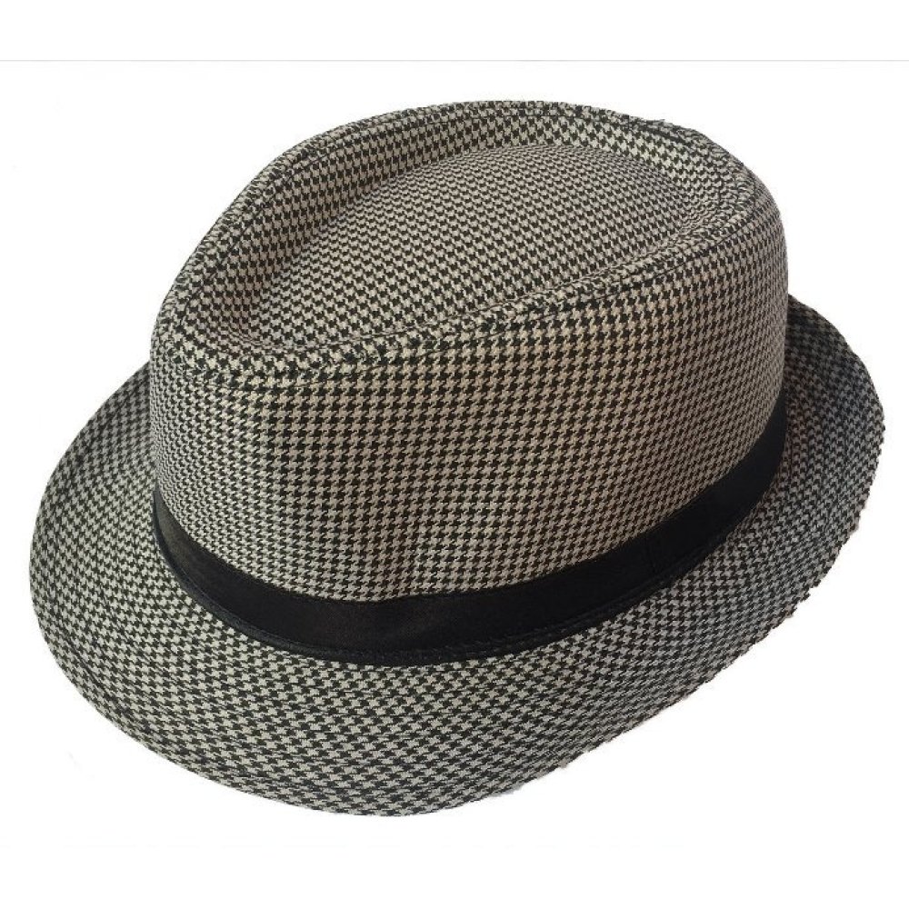 Toptan Piti Kareli Renkli Kumaş Fötr Erkek Şapkası