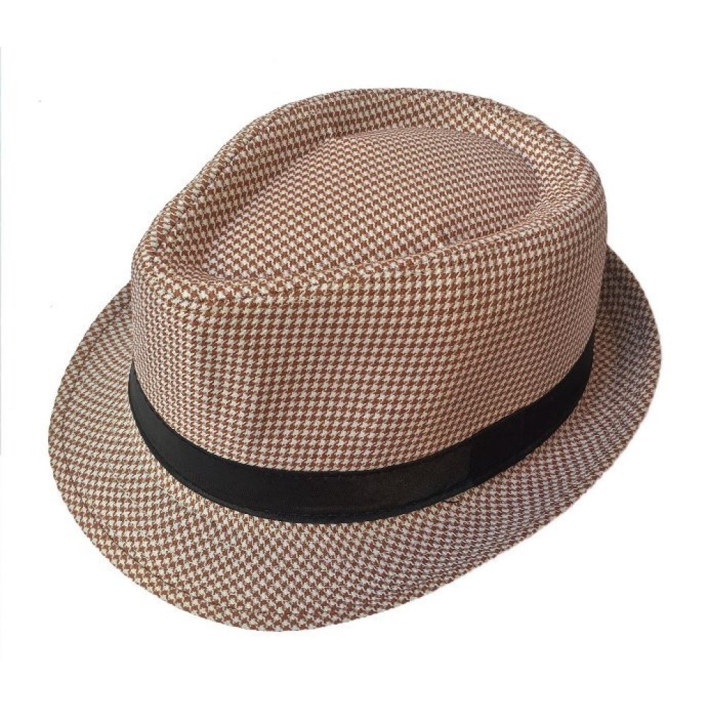 Toptan Piti Kareli Renkli Kumaş Fötr Erkek Şapkası