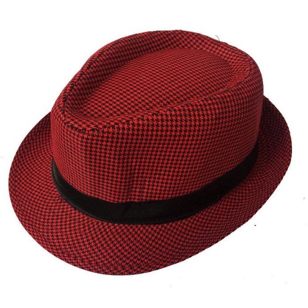 Toptan Piti Kareli Renkli Kumaş Fötr Erkek Şapkası