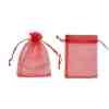 Toptan Pullu Organze Tül Kırmızı Kına ve Çerez Kesesi 9x12 cm 50 adet
