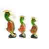 Toptan Renkli Ahşap 3 lü Ördek Biblo Seti