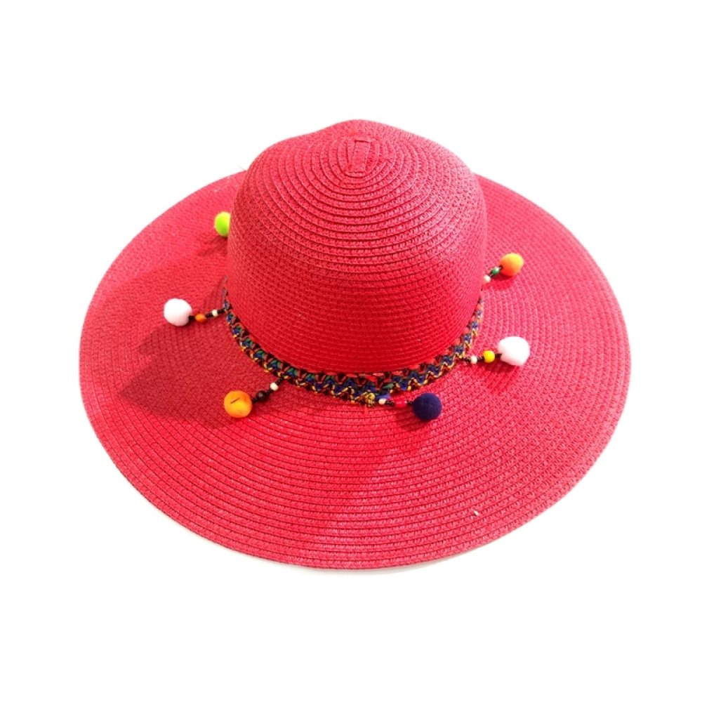 Toptan Renkli Ponponlu Yazlık Bayan Şapka Çeşitleri
