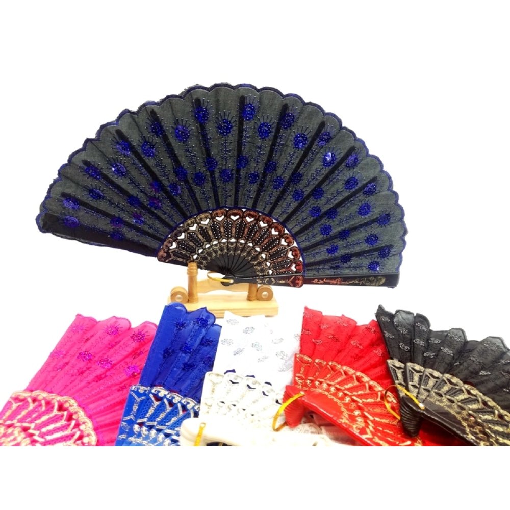 Toptan Renkli Pullu Yelpaze