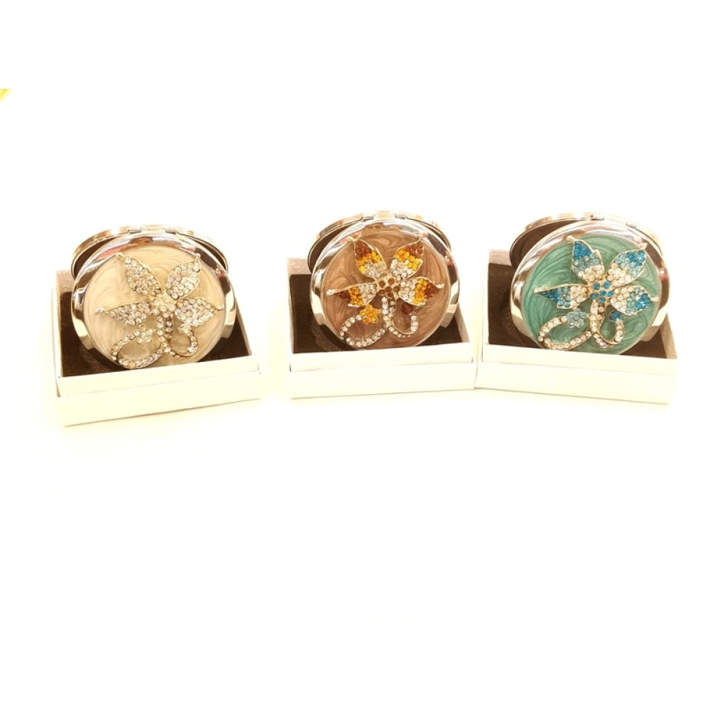 Toptan Renkli Taşlı Küçük Makyaj Aynası