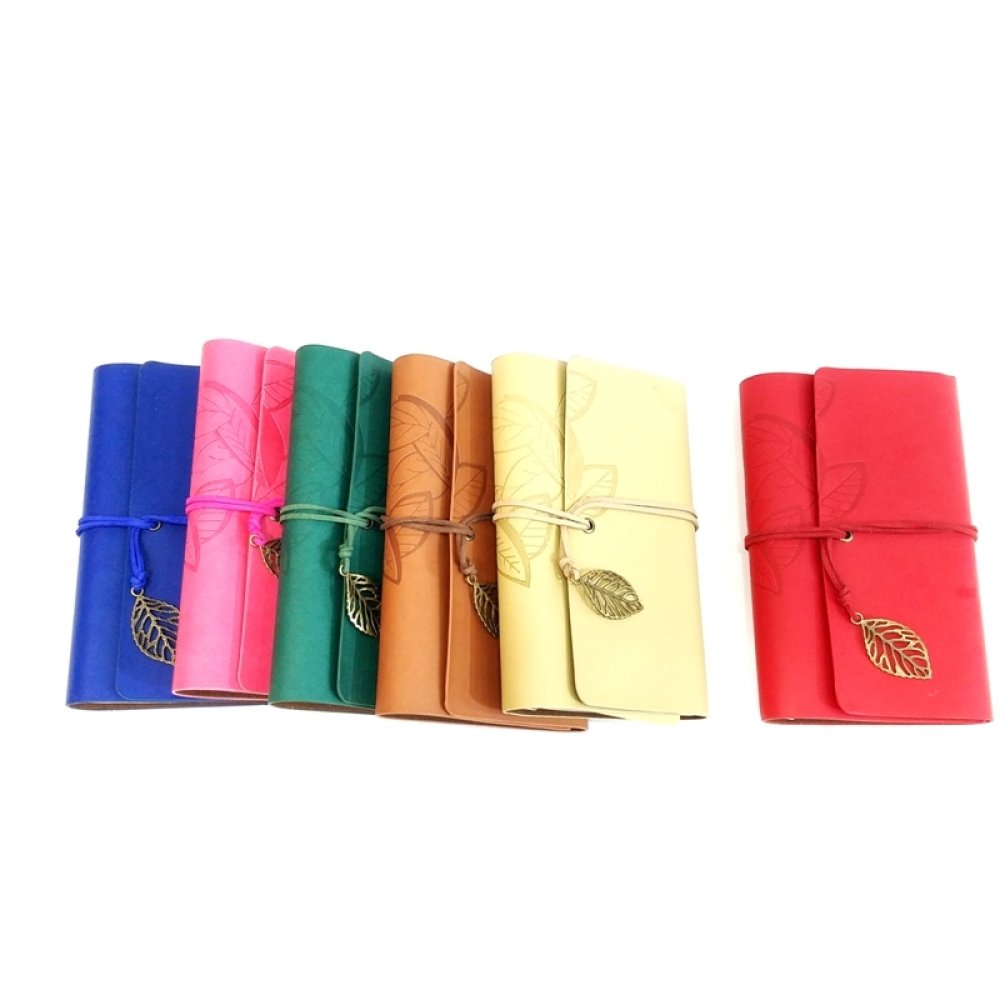 Toptan Renkli Yaprak Tokalı Anı Defteri