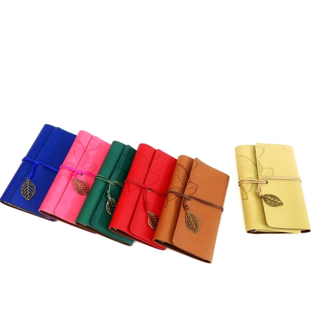 Toptan Renkli Yaprak Tokalı Anı Defteri