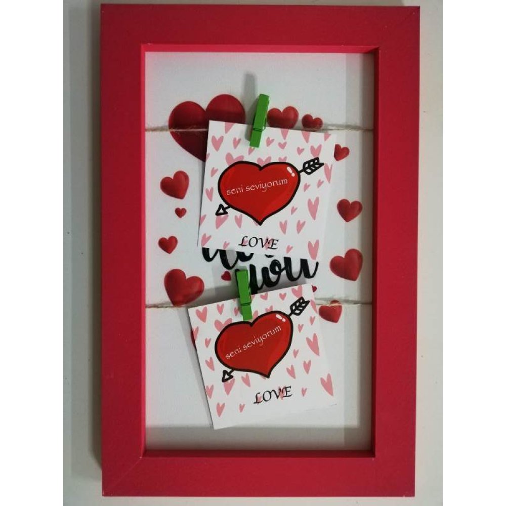 Toptan Sevgili Ahşap Mandallı Çerçeve