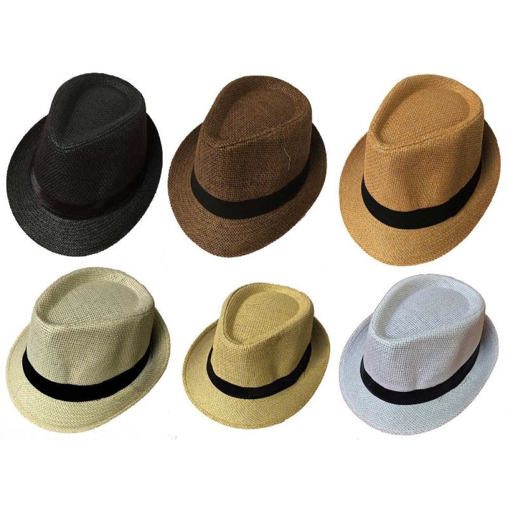 Toptan Siyah Kemerli Yazlık Hasır Erkek Fötr Şapka