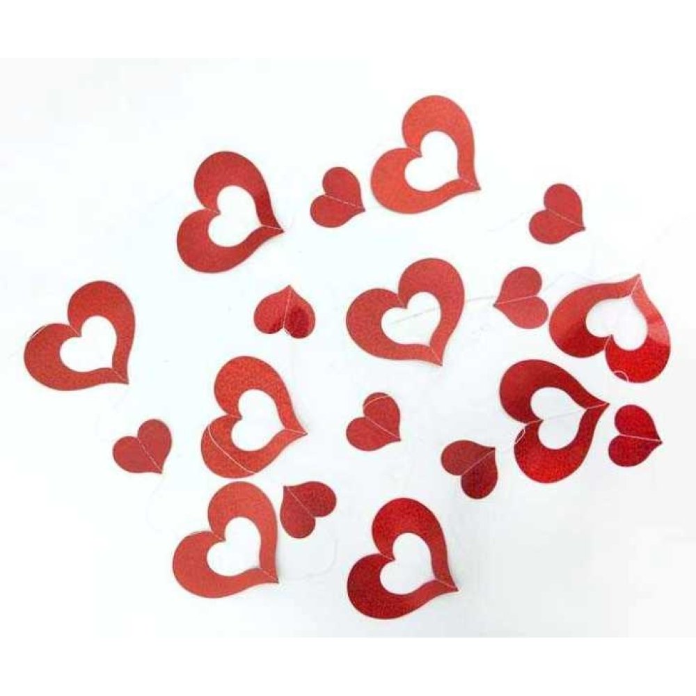 Toptan Süs Kalp Hologramlı Fon Süsü 2 Metre