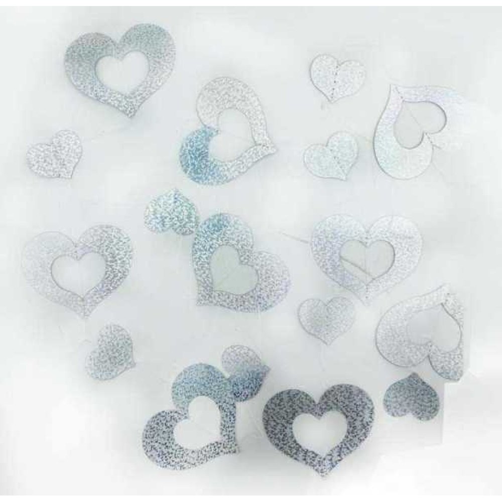 Toptan Süs Kalp Hologramlı Fon Süsü 2 Metre