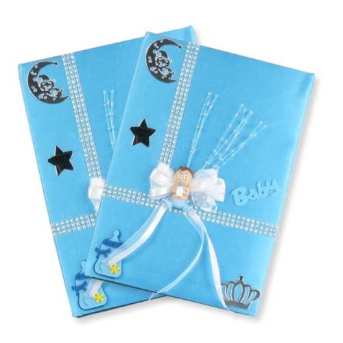 Toptan Süslenmiş Pembe ve Mavi Bebek Anı Defteri