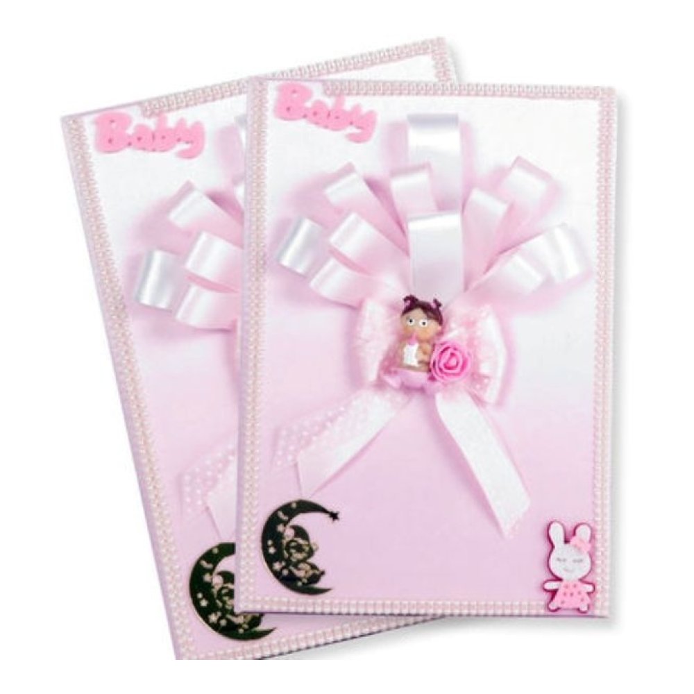 Toptan Süslenmiş Pembe ve Mavi Bebek Anı Defteri