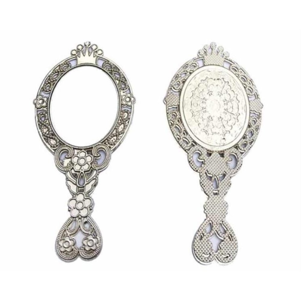 Toptan Taçlı Çiçekli Kına Hediyeleri Saplı Metal El Aynası