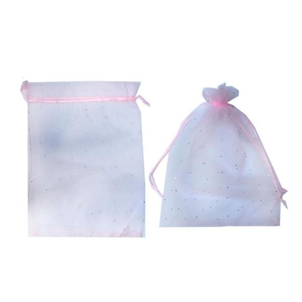 Toptan Taşlı Battal Boy Kırmızı Beyaz Pembe Tül Çerez Keseleri