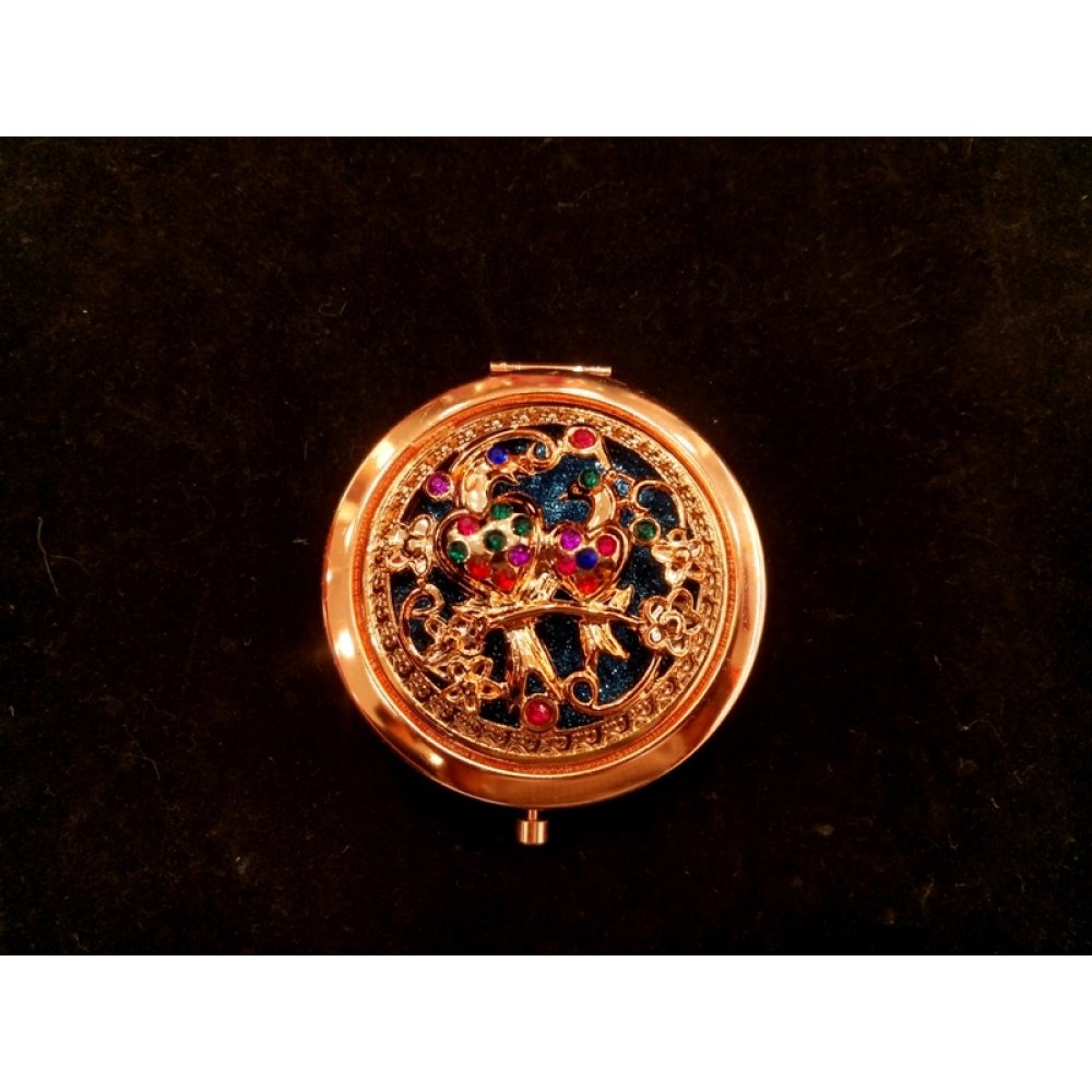 Toptan Taşlı Çanta Cep Rose Makyaj Aynası